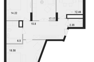 3-к квартира, 97 м², 2/21 эт.